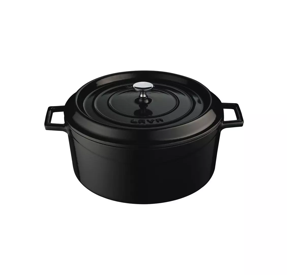Lava Round Casserole (6.7L) - Black