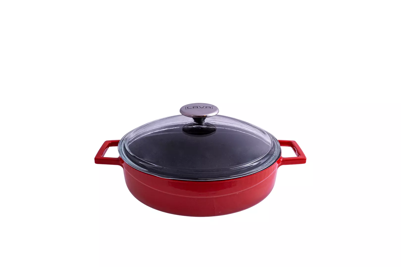 Lava Low Casserole Glass Lid 2.4L Red