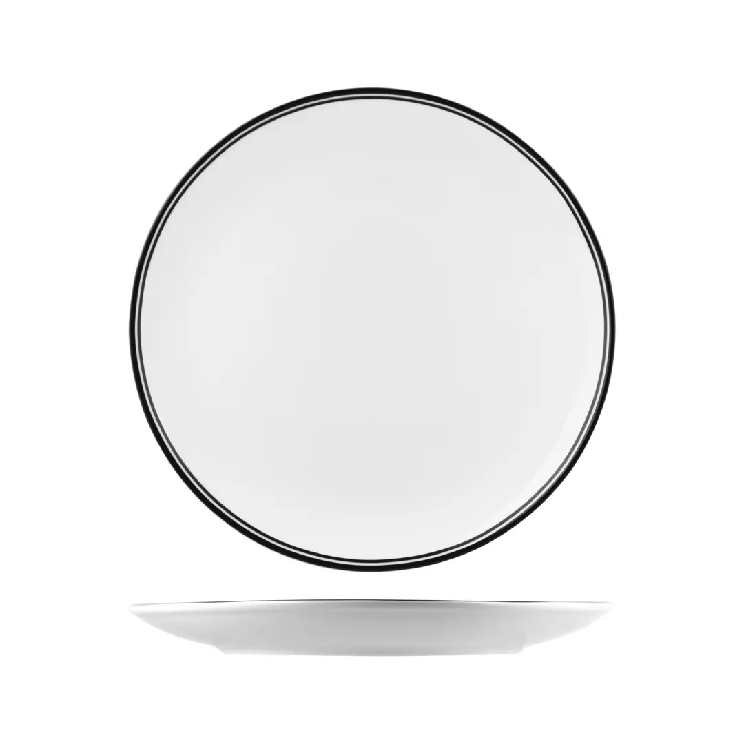 RAK Porcelain Nano Cru Black Round Coupe Plate 310mm