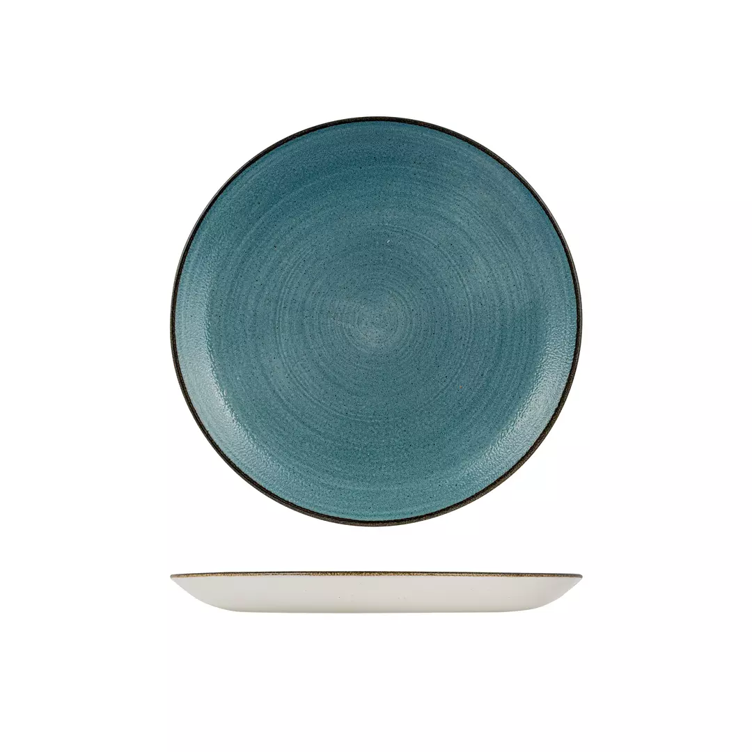 Stonecast by Churchill Round Coupe Plate 217mm Raw Teal