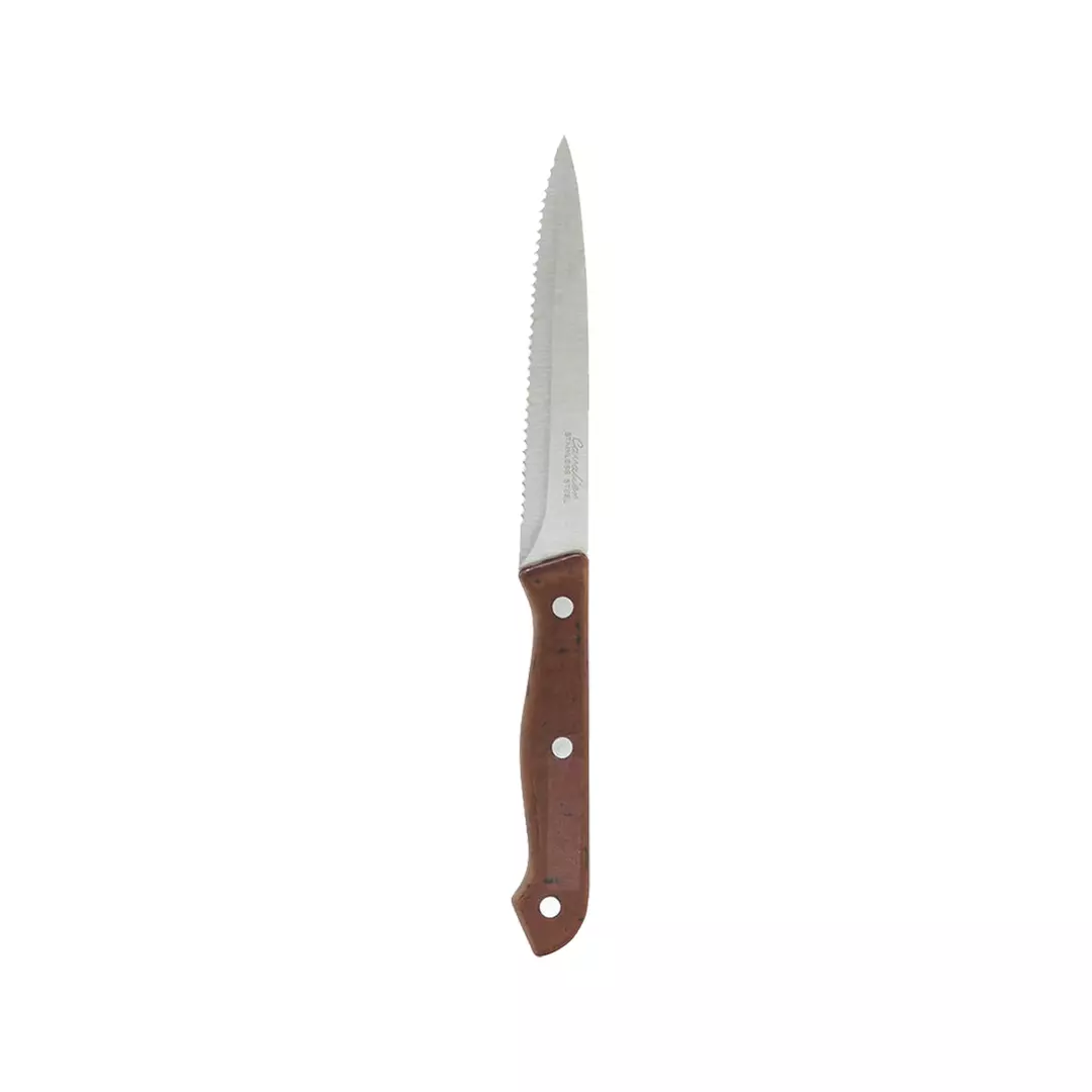 Cavalier Steak Knife Point Tip - Bakelite Forged Handle Brown Handle