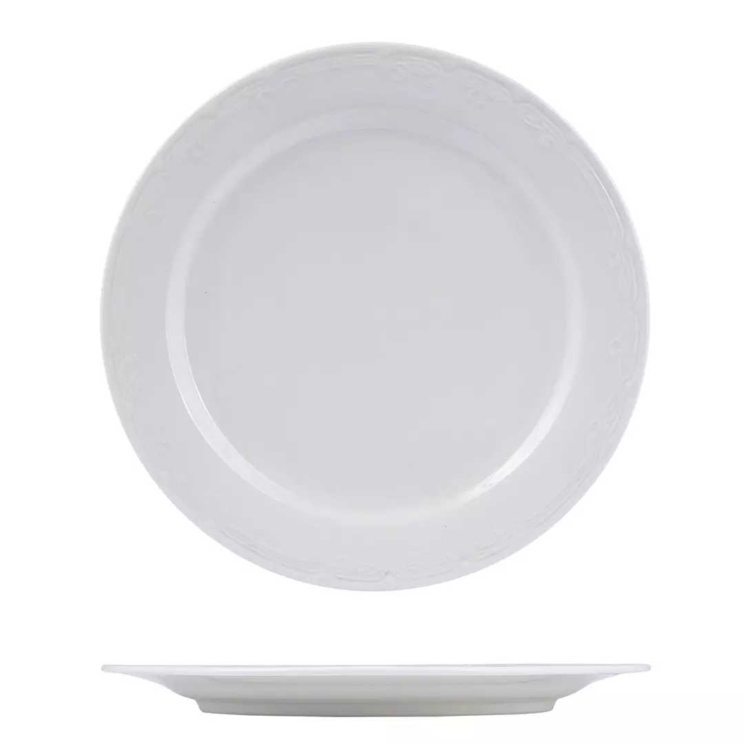 Australian Fine China Renaissance Round Plate Wide Rim 265mm