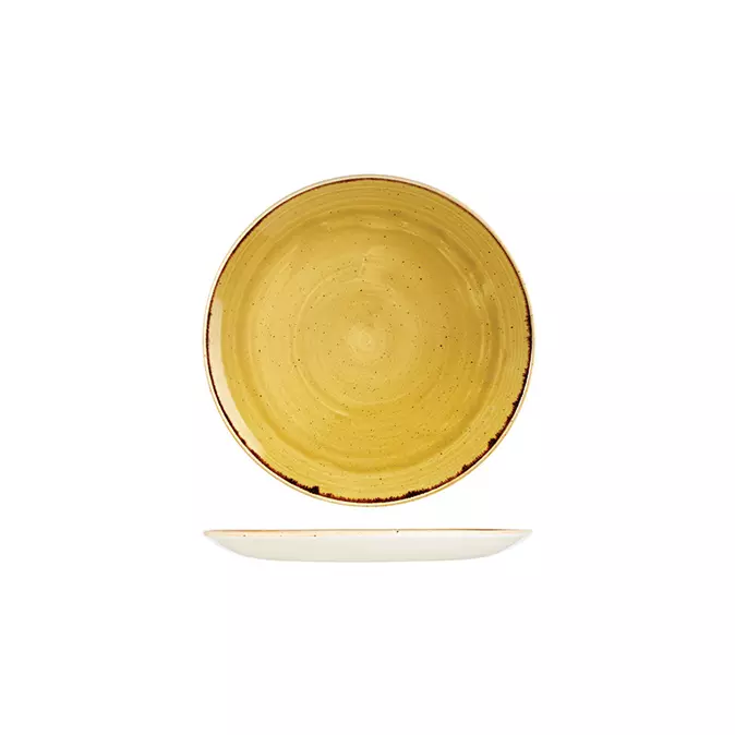 Stonecast by Churchill Round Coupe Plate 165mm Mustard Seed Yellow