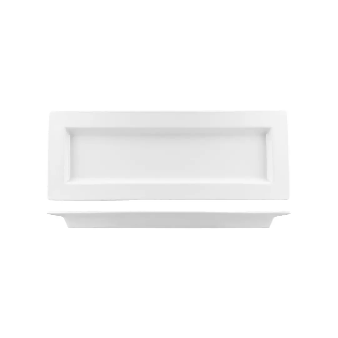 Australian Fine China Bistro Cafe & Tableware Rectangular Platter Broad Rim White B0162
