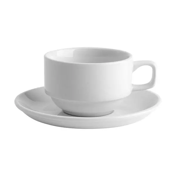 Australian Fine China Bistro Cafe & Tableware Stackable Cappuccino Cup & Saucer 230ml