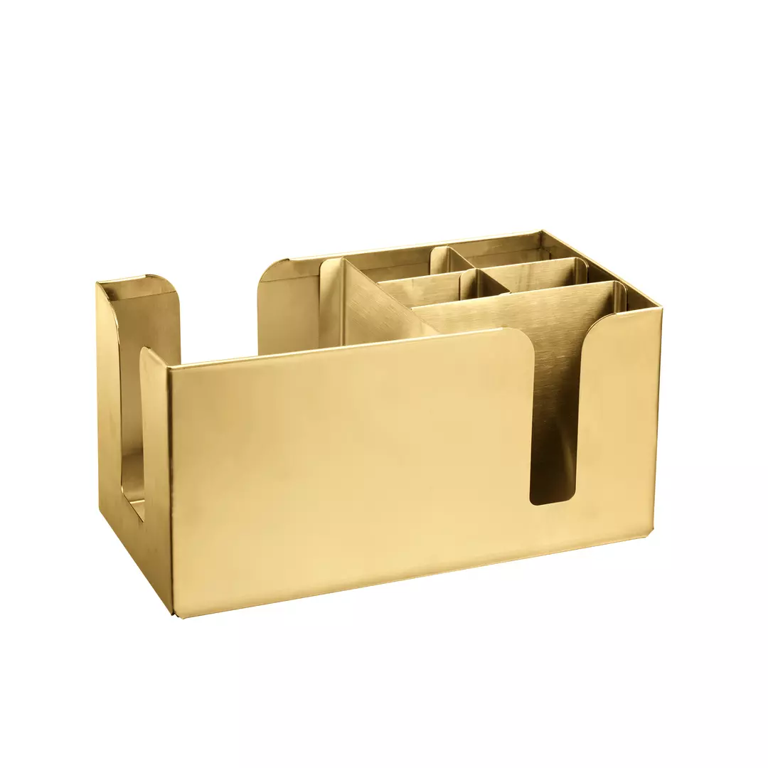 Bar Organiser 6 Compartment - Gold