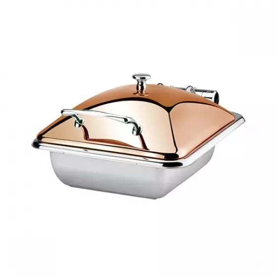 Athena Princess Rectangular Induction Chafer 2/3 Size Golden Rose Lid 410x440x240mm