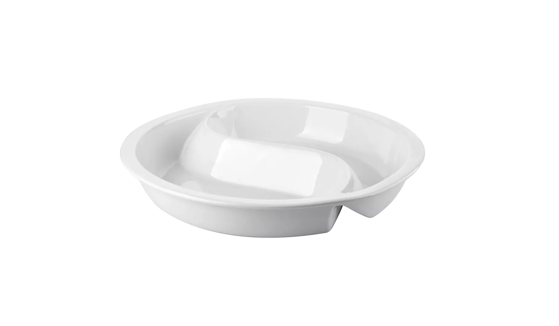 Sunnex Terni Dry Heat Chafer Round Food Pan Porcelain Divided 390mm