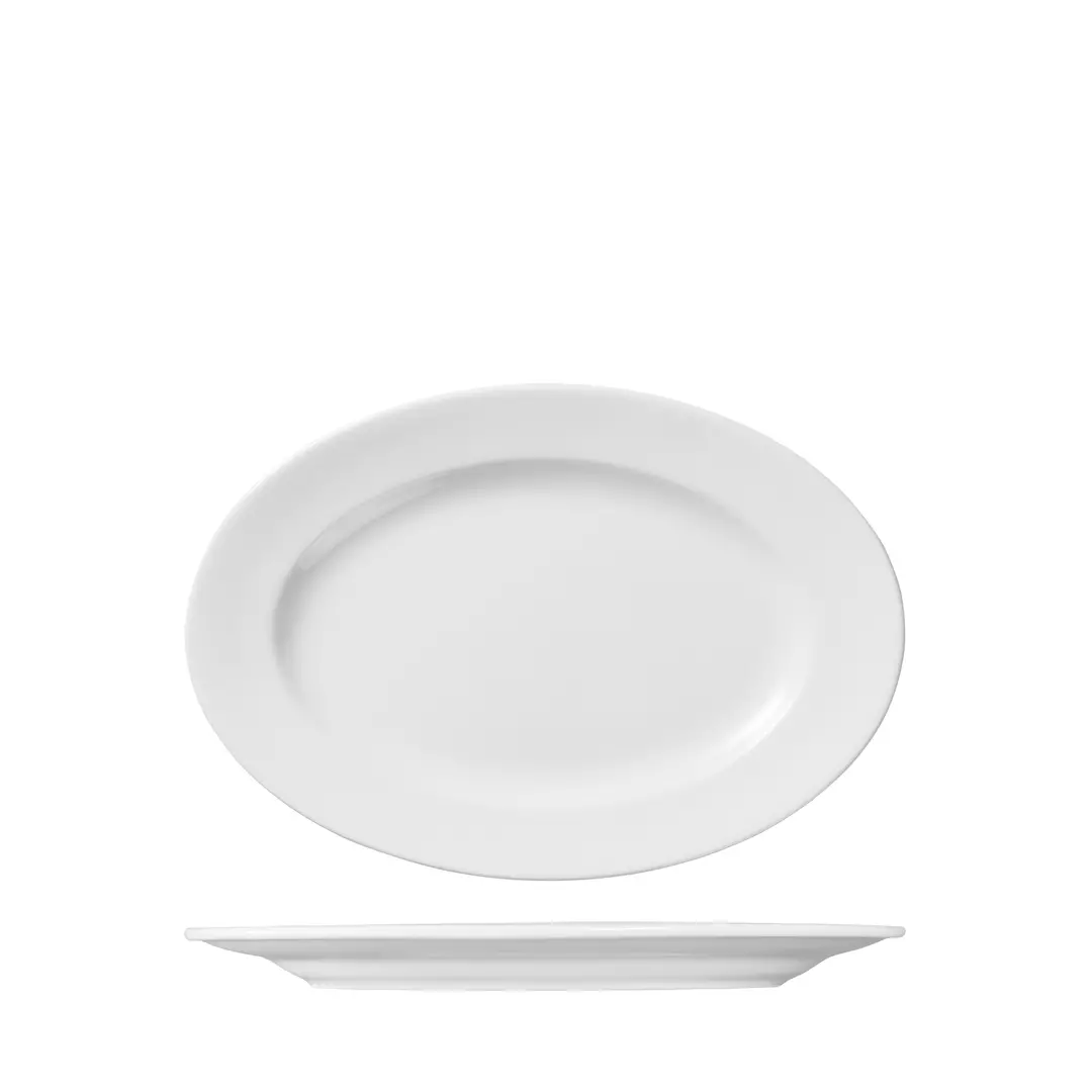 Ariane Oval Wide Rim Plate Prime White 96901228