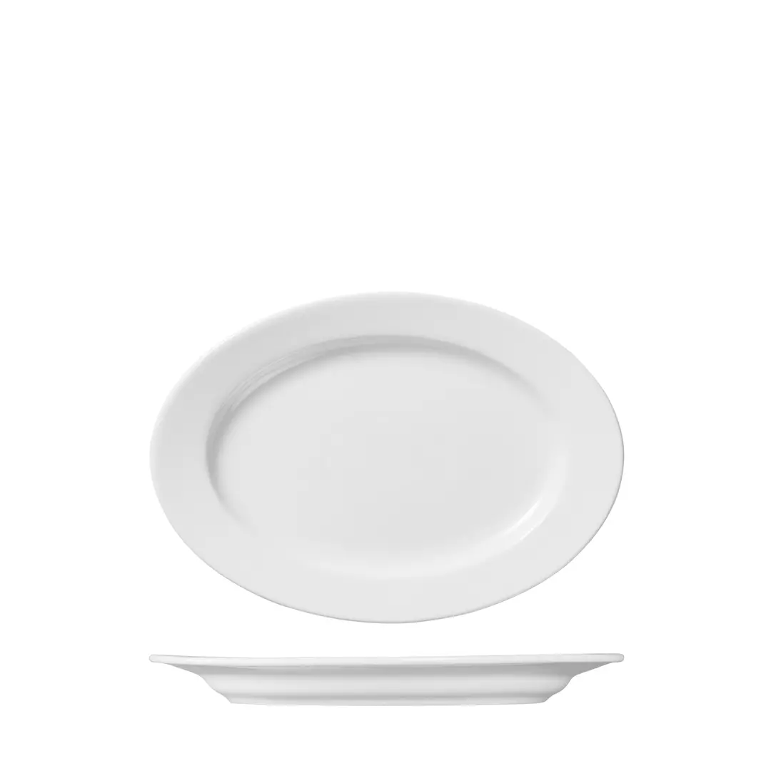 Ariane Oval Wide Rim Plate Prime White 96901226