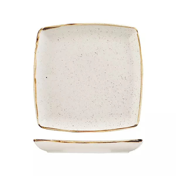 Stonecast by Churchill Deep Square Plate Barley White