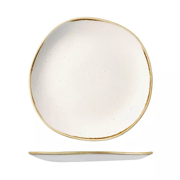 Stonecast by Churchill Trace Organic Round Plate 264mm Barley White