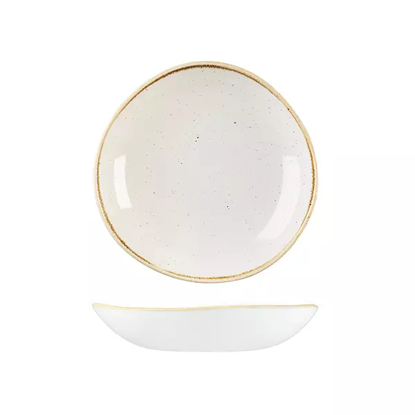 Stonecast by Churchill Trace Organic Round Bowl 253mm Barley White