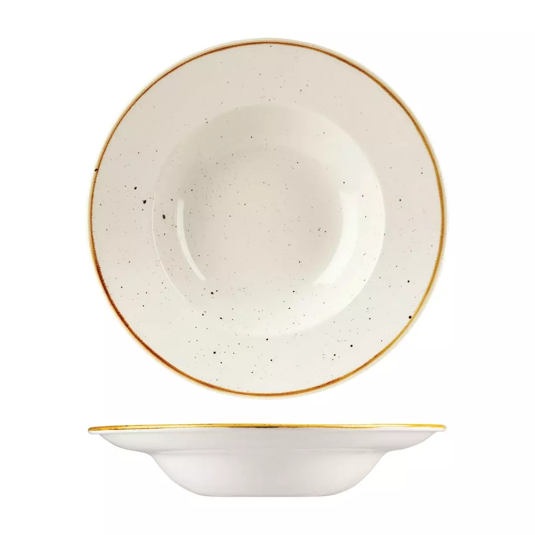Stonecast by Churchill Soup / Pasta Bowl Wide Rim 468ml Barley White