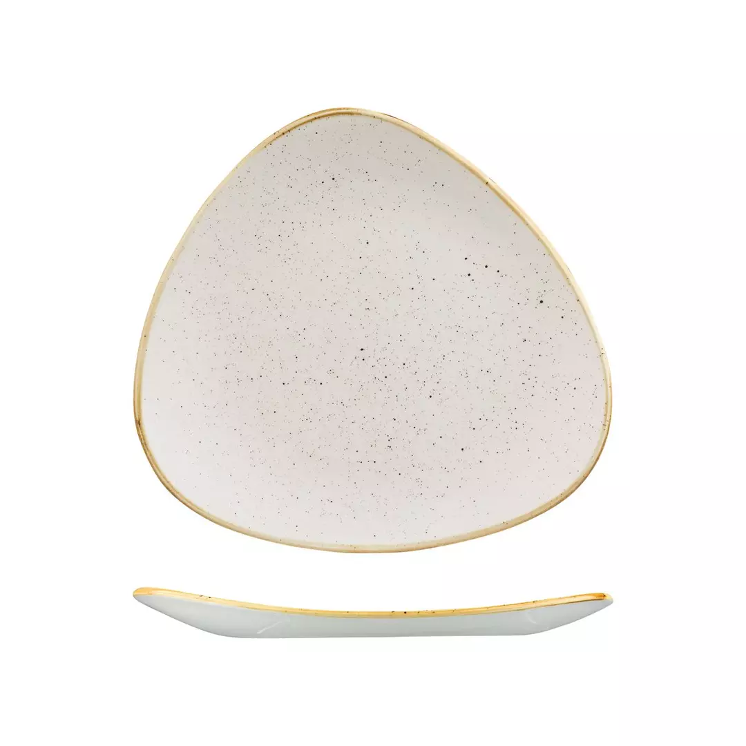 Stonecast by Churchill Triangular Plate 265mm Barley White