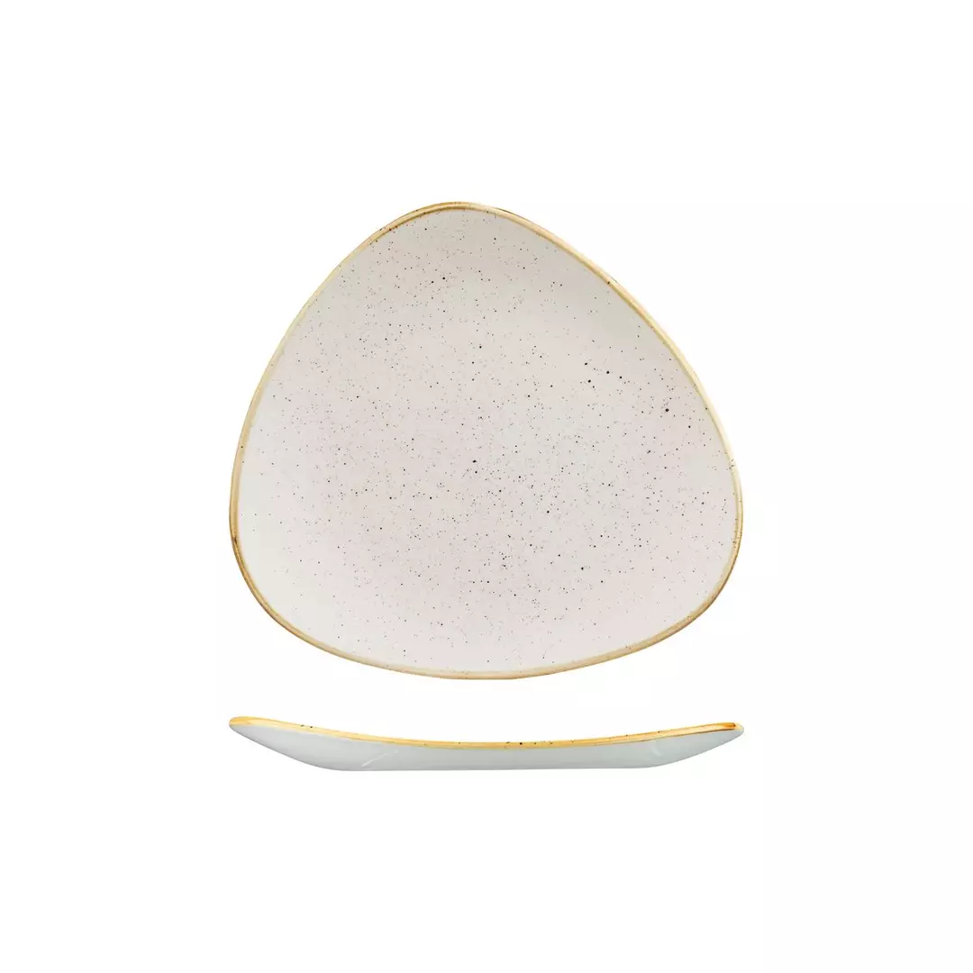 Stonecast by Churchill Triangular Plate 229mm Barley White