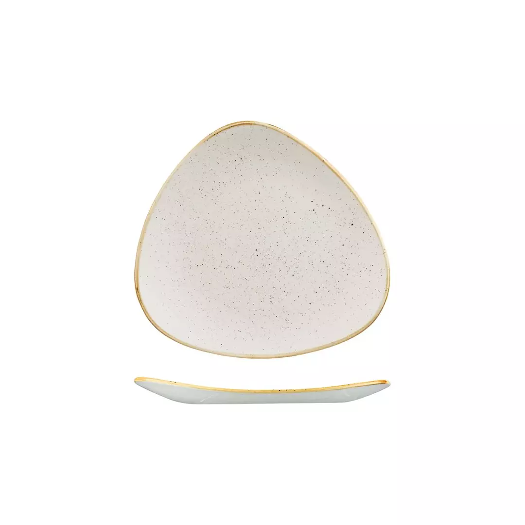 Stonecast by Churchill Triangular Plate 192mm Barley White