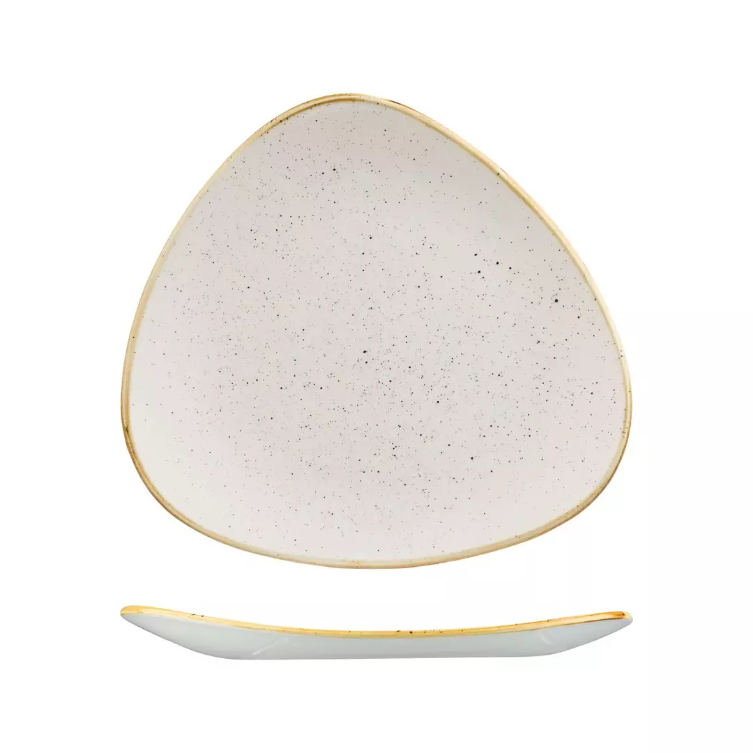 Stonecast by Churchill Triangular Plate 311mm Barley White