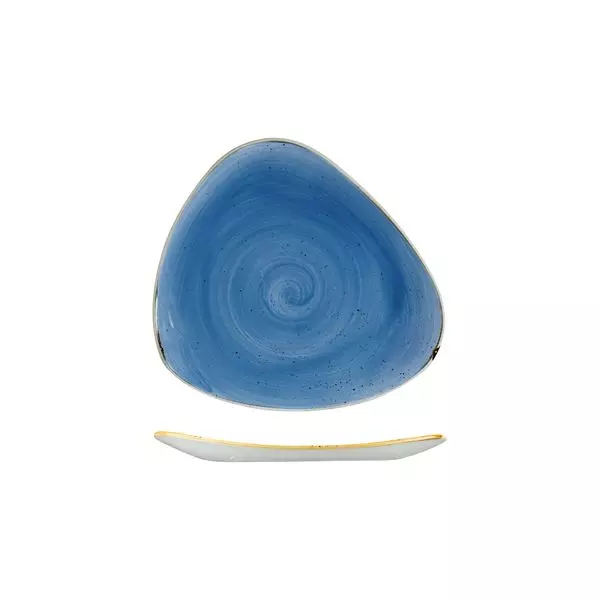 Stonecast by Churchill Triangular Plate 192mm Cornflower Blue