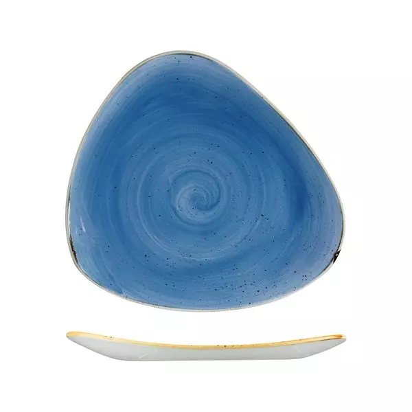 Stonecast by Churchill Triangular Plate 311mm Cornflower Blue