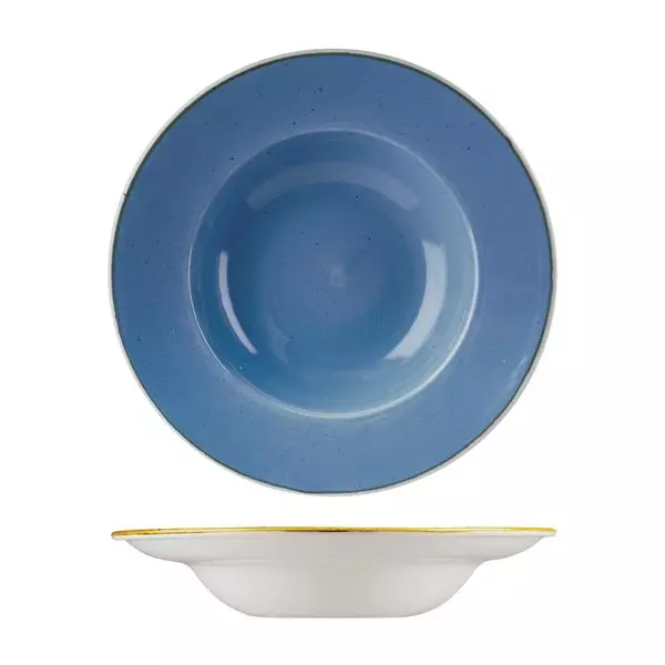 Stonecast by Churchill Soup / Pasta Bowl Wide Rim 468ml Cornflower Blue