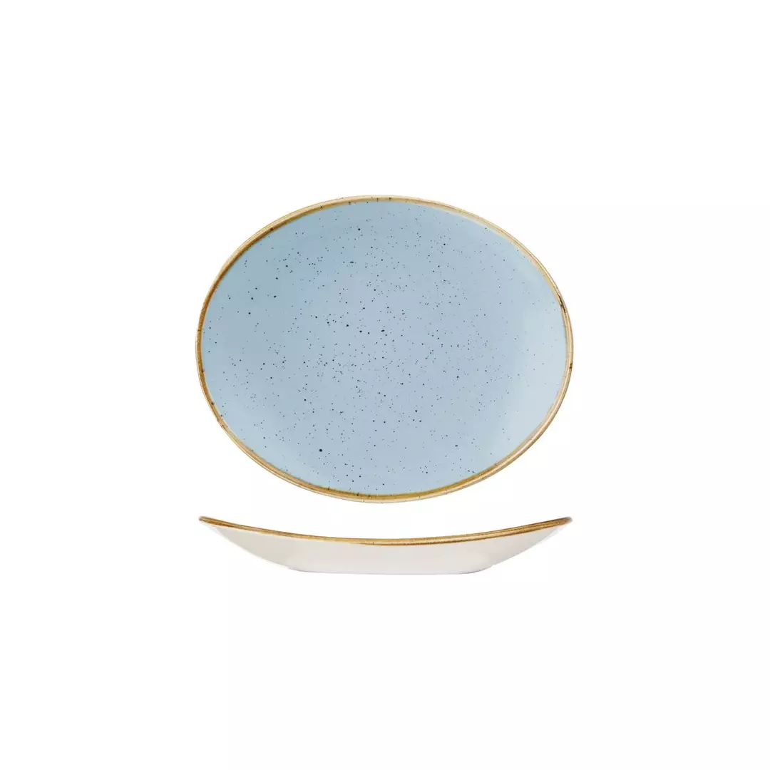 Stonecast by Churchill Oval Coupe Plate Duck Egg