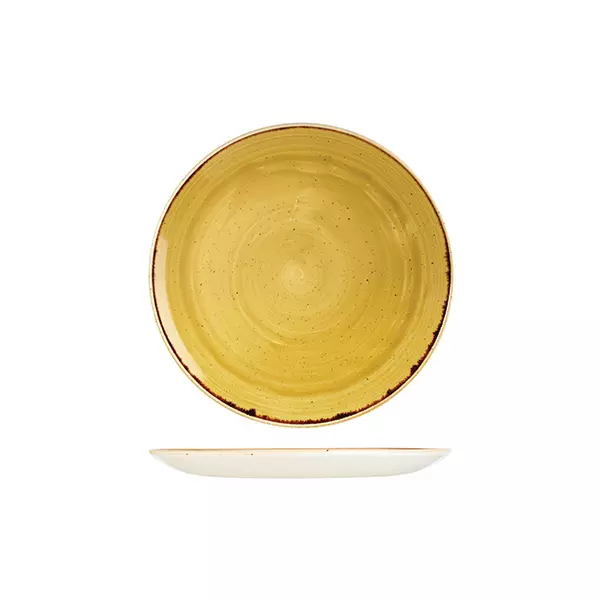 Stonecast by Churchill Round Coupe Plate 217mm Mustard Seed Yellow
