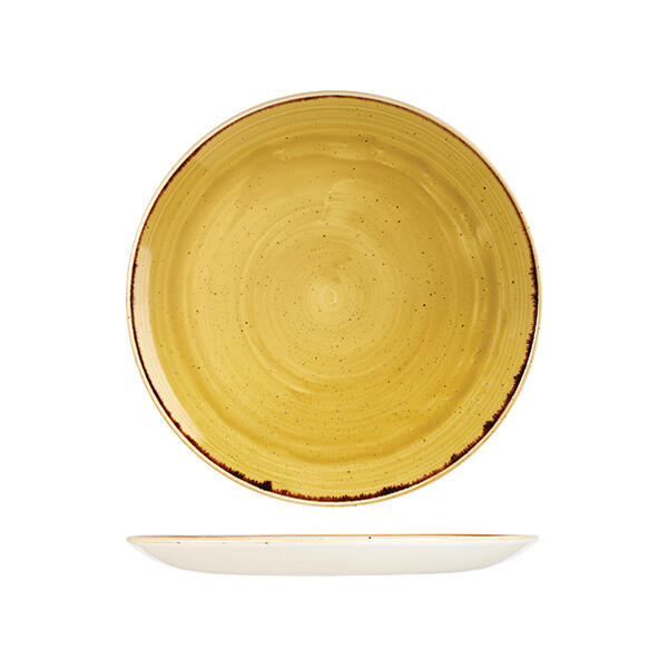 Stonecast by Churchill Round Coupe Plate 260mm Mustard Seed Yellow