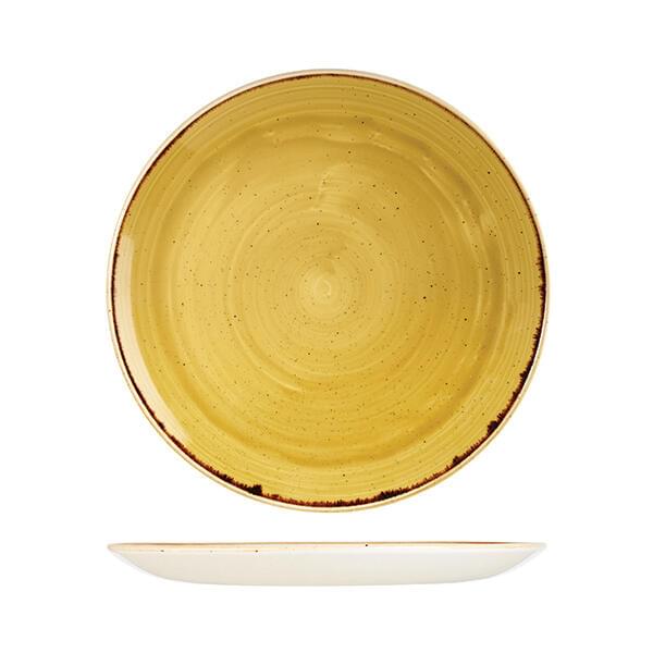Stonecast by Churchill Round Coupe Plate 288mm Mustard Seed Yellow
