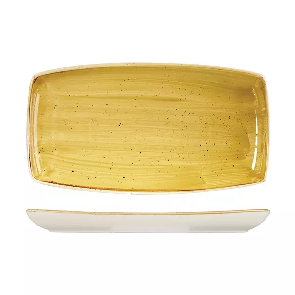 Stonecast by Churchill Oblong Plate Mustard Seed Yellow 9975535-M