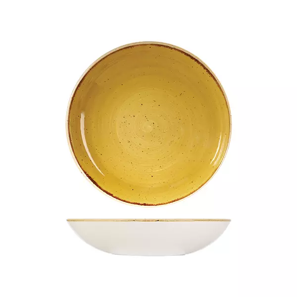 Stonecast by Churchill Round Coupe Bowl 248mm Mustard Seed Yellow