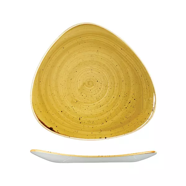 Stonecast by Churchill Triangular Plate 311mm Mustard Seed Yellow