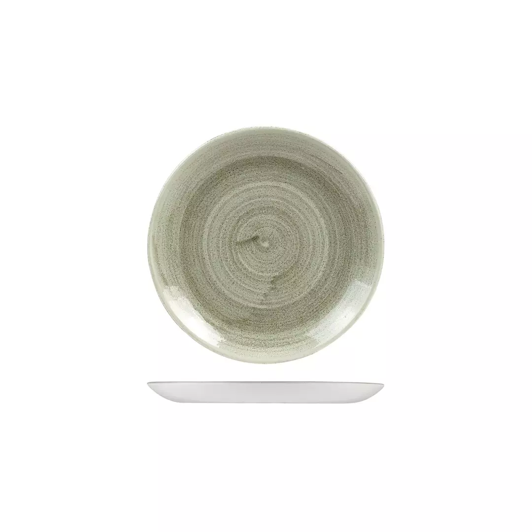 Stonecast by Churchill Round Coupe Plate 165mm Burnished Green