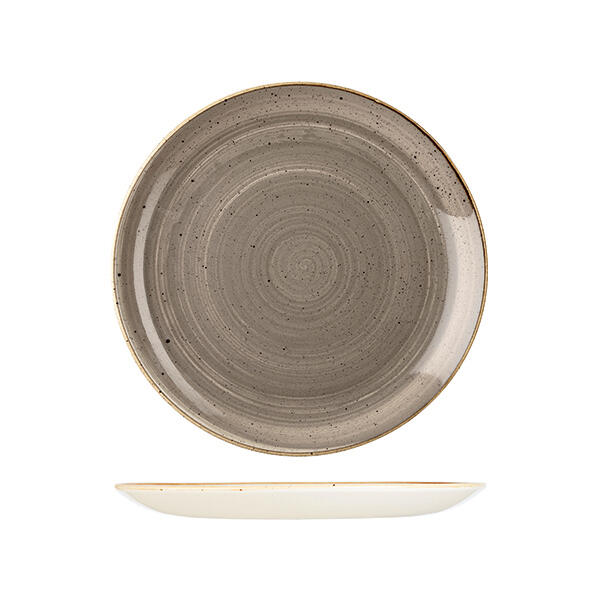 Stonecast by Churchill Round Coupe Plate 260mm Peppercorn Grey