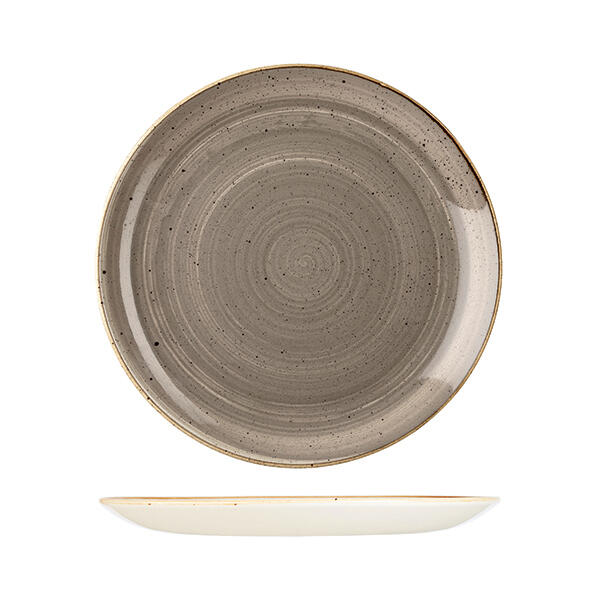 Stonecast by Churchill Round Coupe Plate 288mm Peppercorn Grey