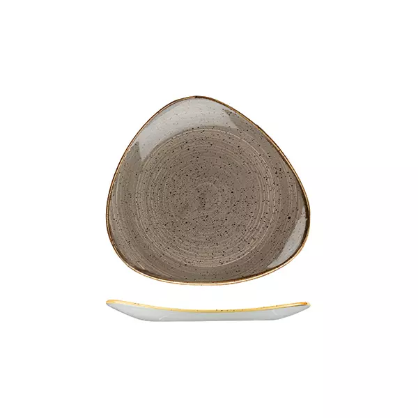 Stonecast by Churchill Triangular Plate 192mm Peppercorn Grey