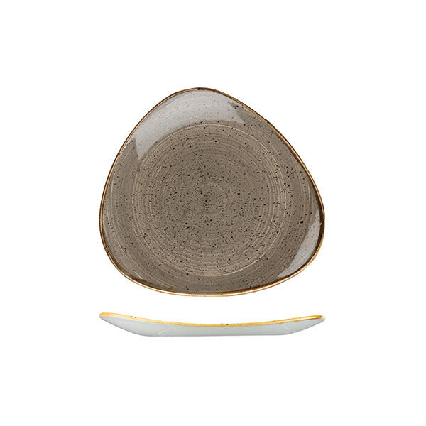 Stonecast by Churchill Triangular Plate 229mm Peppercorn Grey