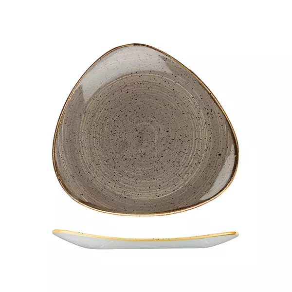 Stonecast by Churchill Triangular Plate 265mm Peppercorn Grey