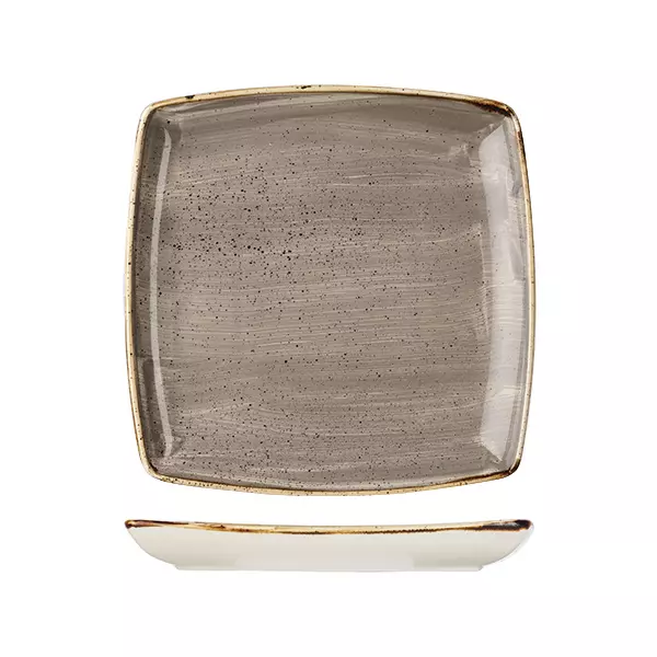 Stonecast by Churchill Deep Square Plate Peppercorn Grey