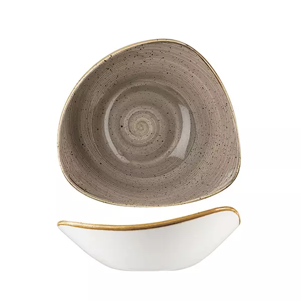 Stonecast by Churchill Triangular Bowl 600ml Peppercorn Grey
