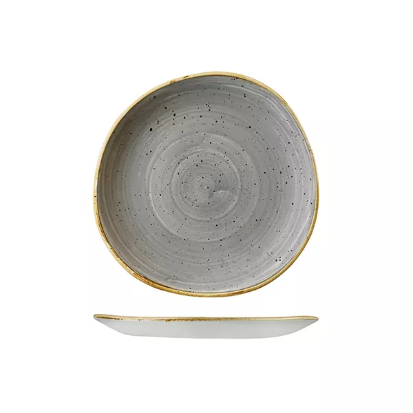 Stonecast by Churchill Trace Organic Round Plate 210mm Peppercorn Grey