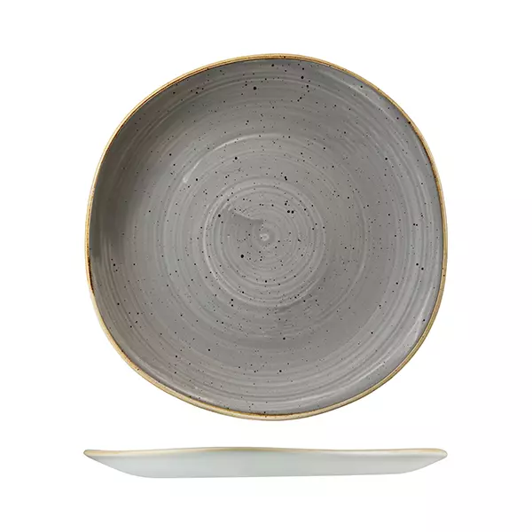 Stonecast by Churchill Trace Organic Round Plate 264mm Peppercorn Grey