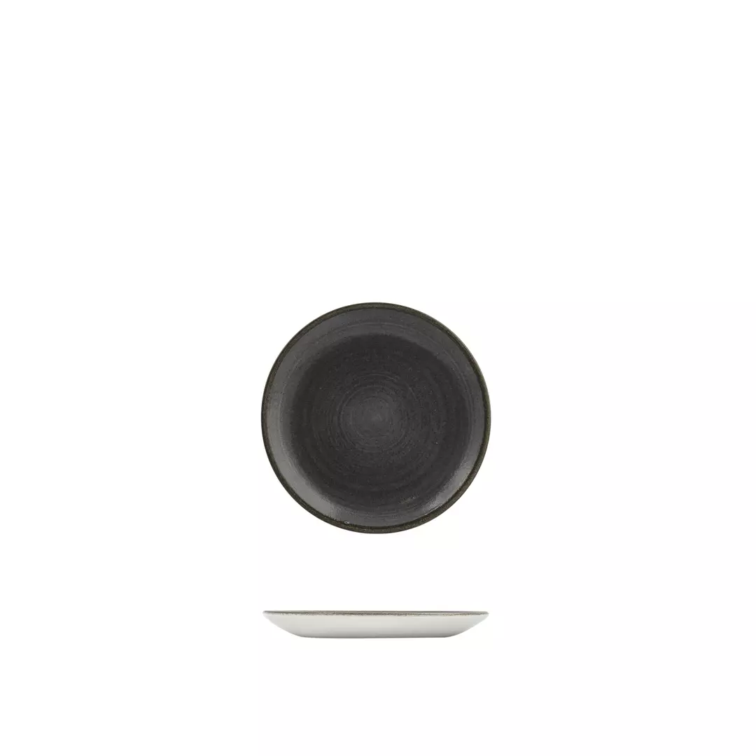 Stonecast by Churchill Round Coupe Plate 165mm Raw Black