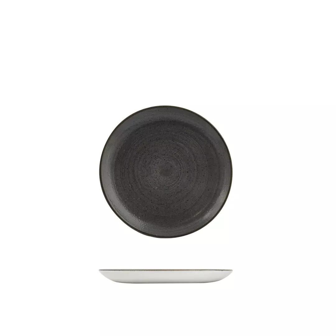 Stonecast by Churchill Round Coupe Plate 217mm Raw Black