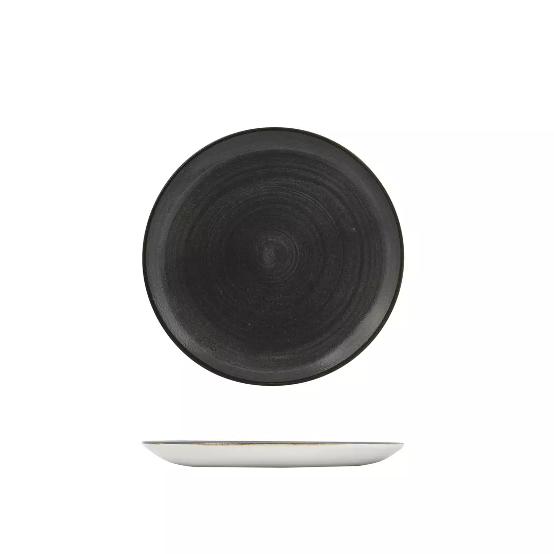 Stonecast by Churchill Round Coupe Plate 260mm Raw Black