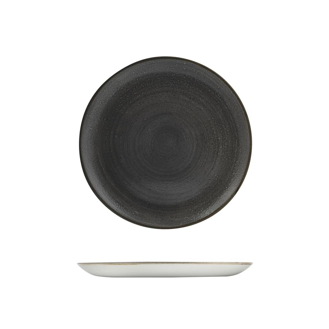 Stonecast by Churchill Round Coupe Plate 288mm Raw Black