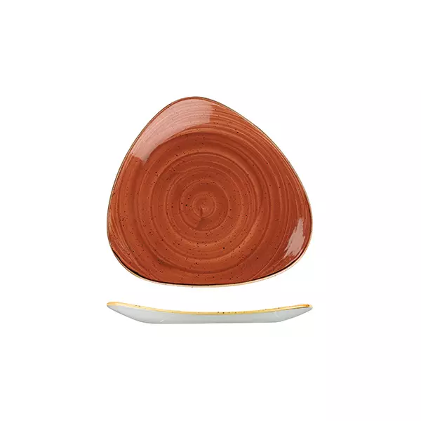 Stonecast by Churchill Triangular Plate 192mm Spiced Orange