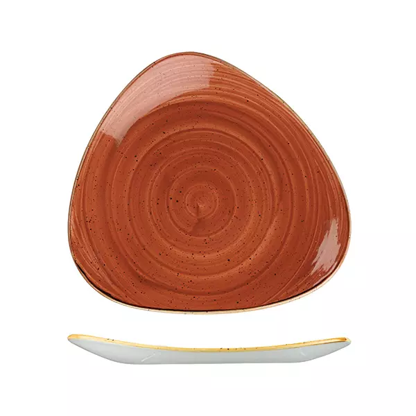Stonecast by Churchill Triangular Plate 311mm Spiced Orange