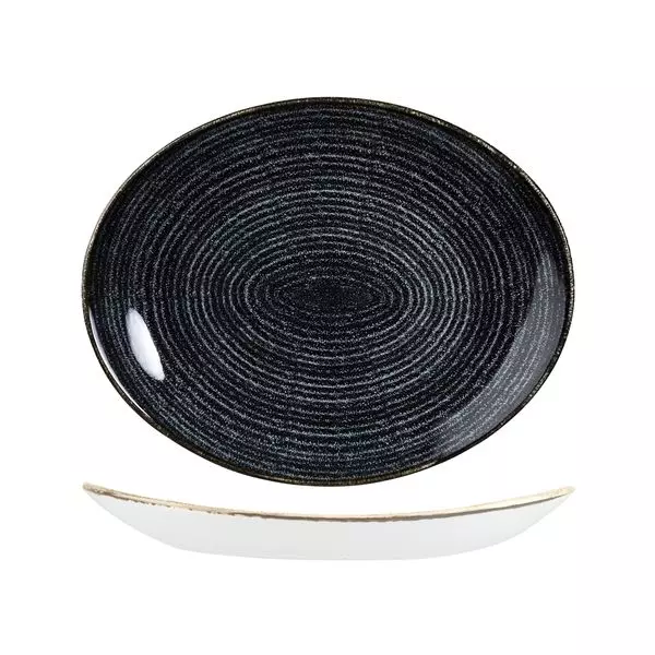 Studio Prints Homespun Oval Coupe Plate Charcoal Black 9976232-C
