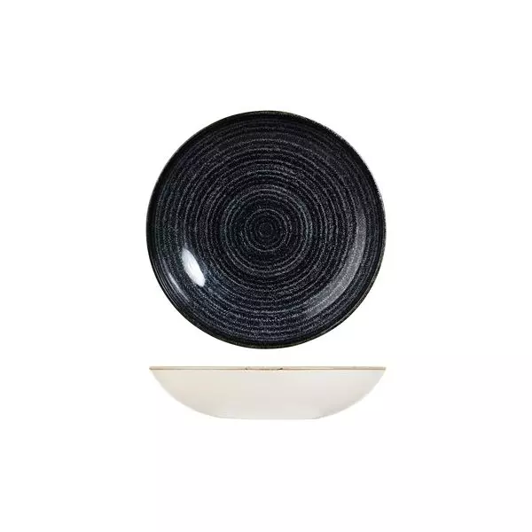 Studio Prints Homespun Round Coupe Bowl 426ml Charcoal Black